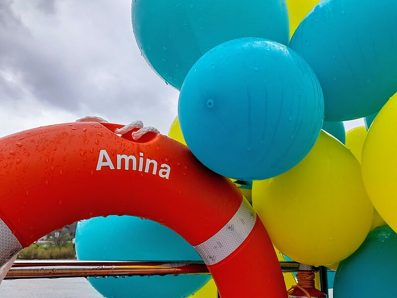 Das Phoenix-Schiff Amina wurde Anfang April 2024 getauft.