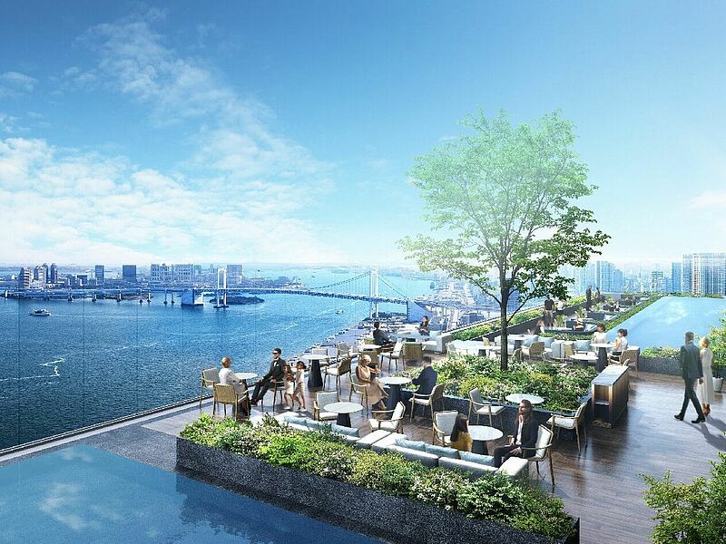Diesen Ausblick wird das zukünftige Fairmont Tokyo ab 2025 bieten. Modell: Accor