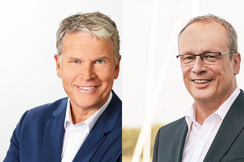 Porträts der Touristik-Manager Rolf-Dieter Maltzahn und Jörg Eichler