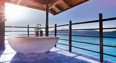 Wie die neuen Ja-Anlagen auf Sri Lanka und Phuket wohl aussehen werden? Hier ein Foto vom Resort auf den Seychellen