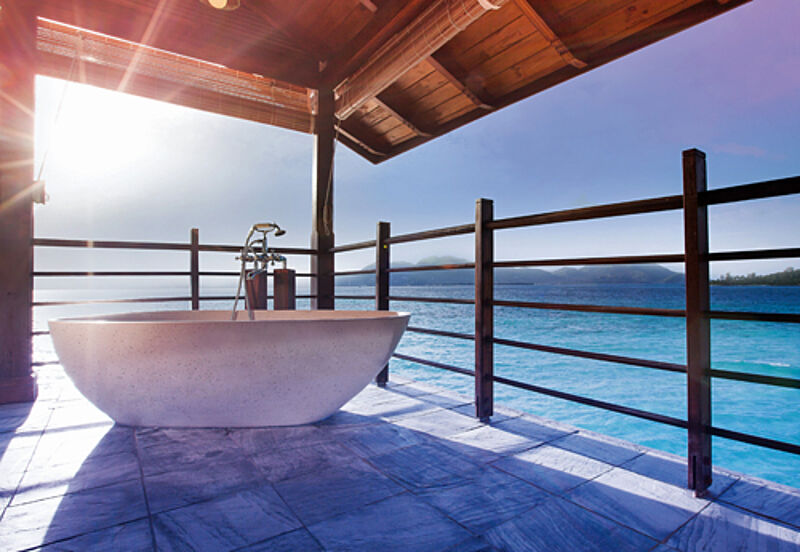 Wie die neuen Ja-Anlagen auf Sri Lanka und Phuket wohl aussehen werden? Hier ein Foto vom Resort auf den Seychellen