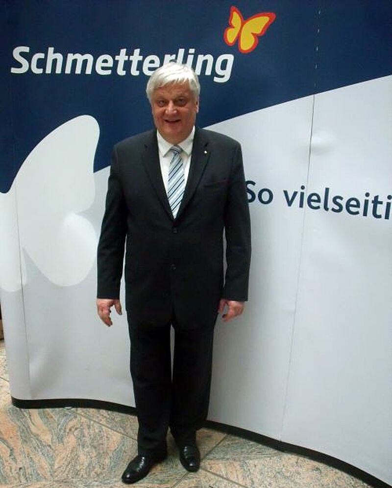 Schmetterling-Chef Willi Müller auf der Jahrestagung in Magdeburg