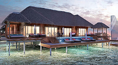 Zum Cayo Guillermo Resort Kempinski gehören auch Overwater-Villen