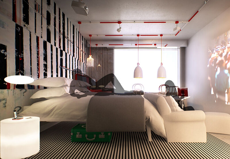 So sollen die Zimmer bei Radisson Red aussehen