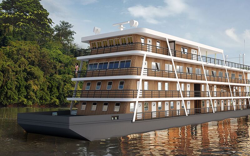 Mit dem Flussschiff „RV Ducret Congo“, das im Juni 2024 fertiggestellt sein wird, geht Diamir im Juli auf Reise ins Kongobecken