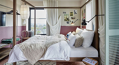 So sehen einige Zimmer im 25hours Hotel Düsseldorf Das Tour aus. Foto: 25hours