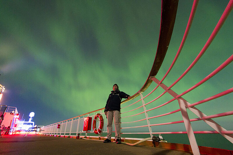 Naturschauspiel über Norwegen: das Nordlicht. Foto: Hurtigruten