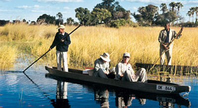 Auf Tierbeobachtung unterwegs im Okavango-Delta.