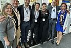 Das Vertriebs-Team von Ratehawk, unter anderem mit Christopher Bowers, Sinan Kasap, Ratehawk CEO Felix Shpilman und Franziska Kunze (von links)
