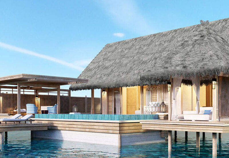 Alle 130 Villen im Waldorf Astoria Maldives haben einen Privat-Pool