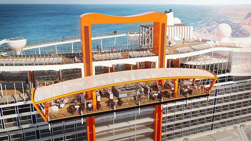 Die neue Edge-Klasse von Celebrity Cruises umfasst vier innovative Neubauten. Modell: Celebrity Cruises