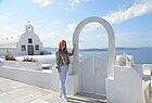 Nikoleta Lekanidi (Direktorin der Griechischen Zentrale für Fremdenverkehr, Frankfurt) in Oia
