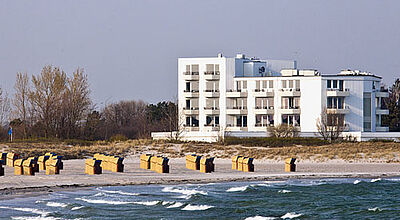 Das Strandhotel Bene liegt direkt am Südstrand Fehmarns