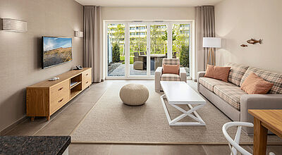 Blick in die Gartenresidenz "Friesisch-Modern"