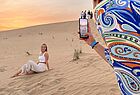 Die Wüste bot sich hervorragend als Kulisse für Insta-Fotos: Lorraine Uranie, ADAC Reisebüro Papendick, fotografiert Jacqueline Völkner, First Reisebüro Schlagböhmer Oberhausen