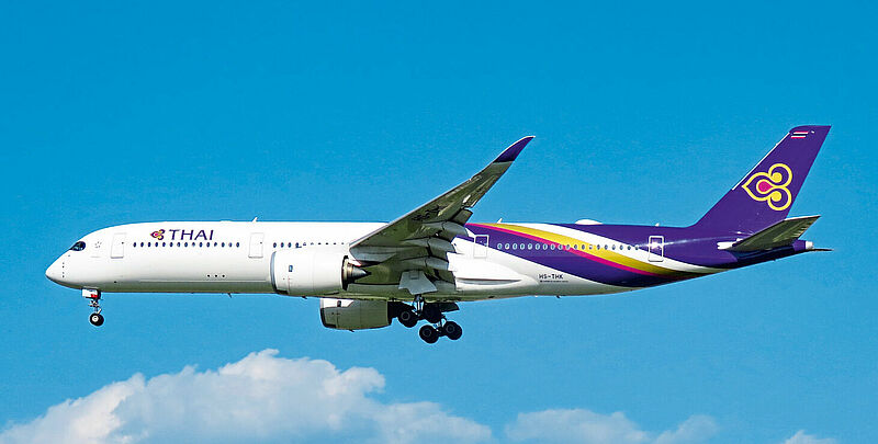 Ein A350 von Thai Airways: Die Fluglinie setzt auf neue und sparsamere Maschinen