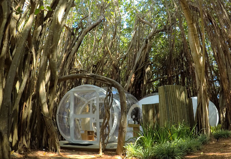 Auf der Ile aux Cerfs gibt es nun auch eine „Bubble-Lodge“