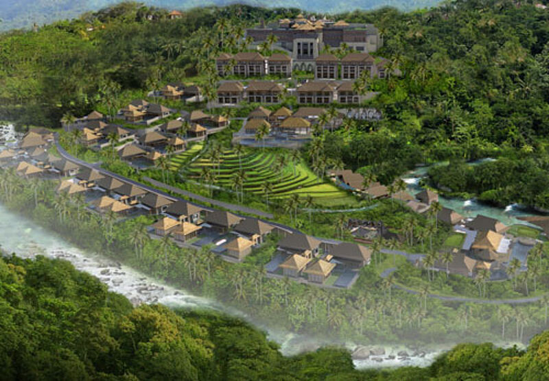 Das neue Ritz-Carlton Reserve auf Bali bietet einen Blick auf Reisterrassen