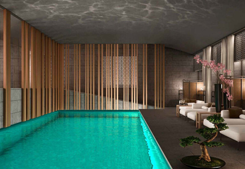 Der Spa-Bereich mit Pool im neuen Mandarin Oriental in Mailand