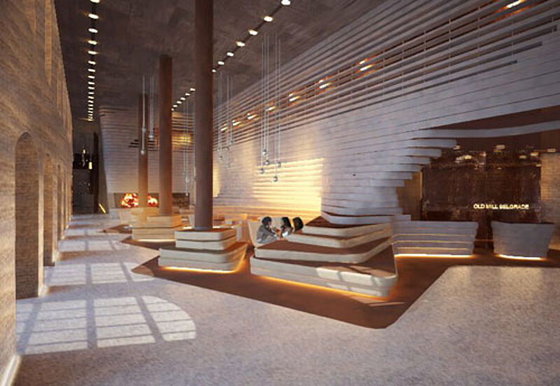 Viel Glas und Stein: das neue Radisson Blu Old Mill in der Altstadt von Belgrad