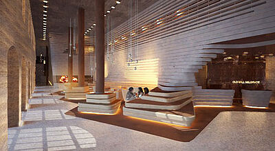 Viel Glas und Stein: das neue Radisson Blu Old Mill in der Altstadt von Belgrad