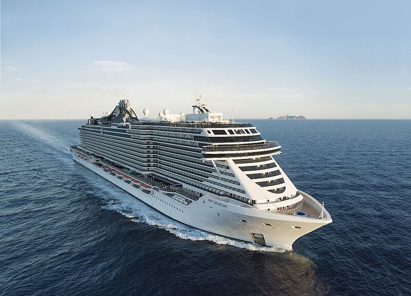Die MSC Seascape wird ihren Einstand im Dezember mit Kreuzfahrten ab/bis Miami geben. Modell: MSC Cruises