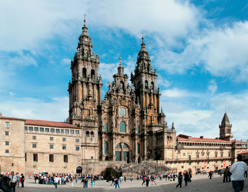 Die Kathedrale in Santiago de Compostela ist auch Endpunkt des Jakobsweges.