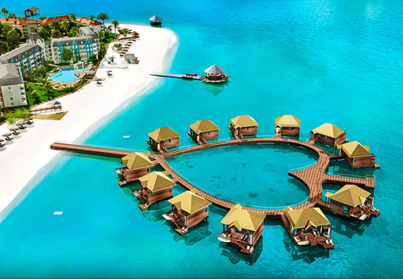 Im Juli werden die Overwater-Villen im Sandals South Coast fertig sein.