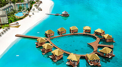 Im Juli werden die Overwater-Villen im Sandals South Coast fertig sein.