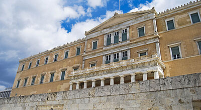 Viel los in diesen Tagen: das Parlamentsgebäude in Athen
