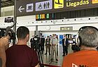 Großer Medienrummel am Flughafen auf Fuerteventura. Auch Schauinsland-Chef Gerald Kassner hielt eine Rede, ebenso wie Mitglieder der Regierung