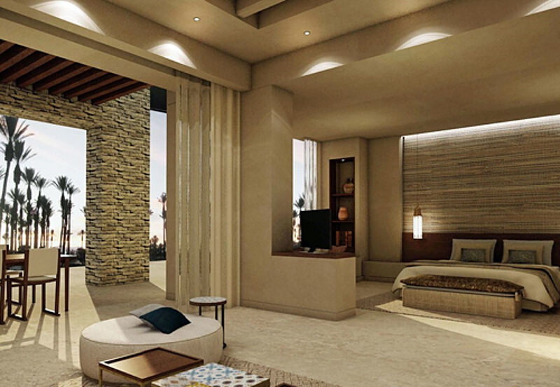 So sollen die Zimmer im neuen Anantara Tozeur Resort in Tunesien aussehen