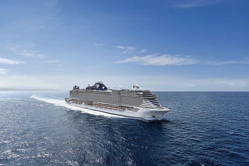 Der MSC-Neubau Seashore ist ab August 2021 im westlichen Mittelmeer unterwegs. Foto: MSC Cruises