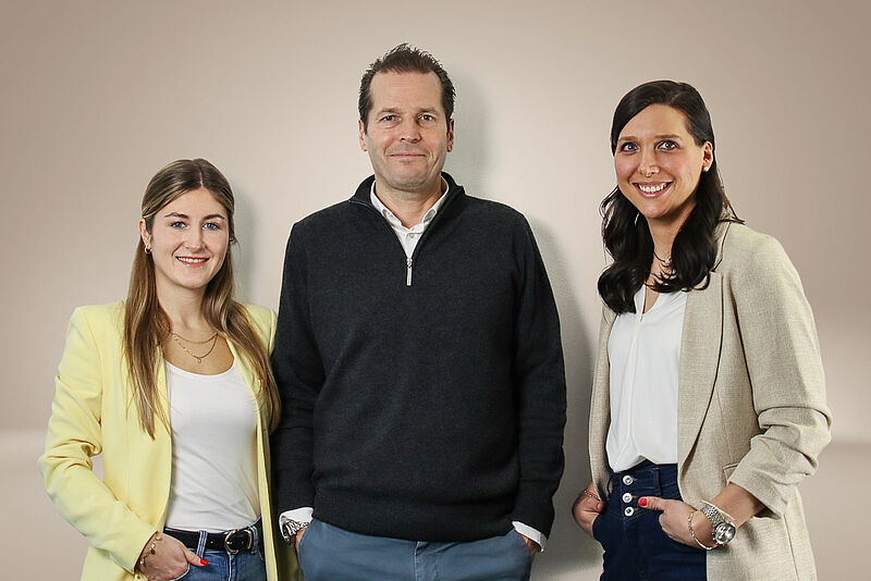 Die Agenturbetreuung von Olimar (von links): Melina Antoniou, Markus Zahn und Linda Hofmann