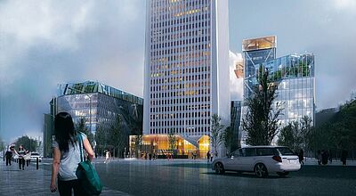 Zum H4 Hotel Wyndham Paris Pleyel Resort gehören eine Skybar und ein Pool in der 38. Etage