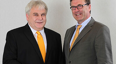 Sie führen die LCC-Kette: Klaus Henschel (Business Travel) und Hasso von Düring (rechts, Touristik)