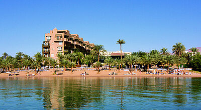 In Aqaba nächtigen Oft-Gäste ausschließlich in Fünf-Sterne-Hotels, etwa im Mövenpick