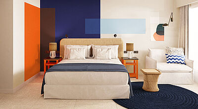 Zimmer im Room Mate Olivia, dem ersten Strandhotel der Spanier. Foto: Room Mate