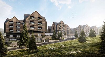 Das Pullman Kolasin Breza soll Ende des Jahres in den Bergen Montenegros eröffnen. Modell: Accor