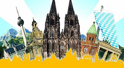 Der Kölner Dom bleibt der Liebling deutscher Touristen. Fotomontage: Meinestadt.de