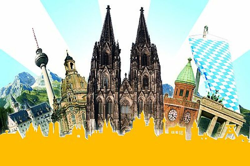 Der Kölner Dom bleibt der Liebling deutscher Touristen. Fotomontage: Meinestadt.de