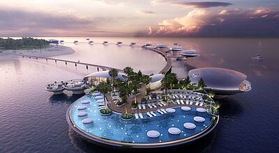Das Luxusresort Shebara wird auch Wasservillen bieten Das Luxusresort Shebara wird auch Wasservillen bieten