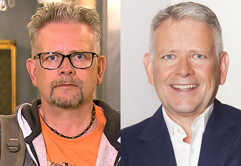 FTI-Geschäftsführer Ralph Schiller als Praktikant Alexander Späth und im normalen Business-Outfit