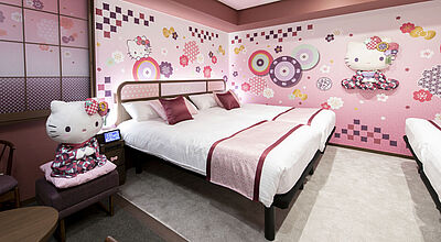Sehr speziell: So sieht eines der Hello-Kitty-Zimmer aus. Foto: Sanrio Co. Sehr speziell: So sieht eines der Hello-Kitty-Zimmer aus. Foto: Sanrio Co.