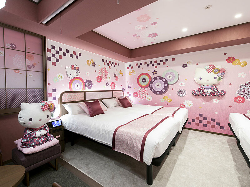 Sehr speziell: So sieht eines der Hello-Kitty-Zimmer aus. Foto: Sanrio Co.
