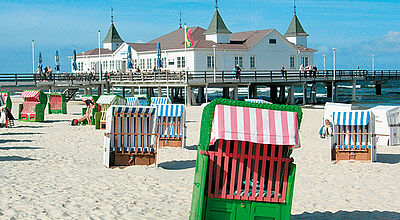 Europas älteste Seebrücke steht in Ahlbeck auf Usedom.