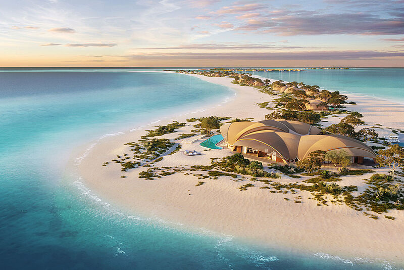 Das erste Haus der Marke Ritz-Carlton Reserve im Nahen Osten befindet sich auf einer Privatinsel im Roten Meer. Foto: Marriott International