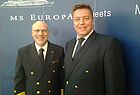 Treffen der beiden Kapitäne: Olaf Hartmann (Europa; links) und Christian van Zwamen (Europa 2)