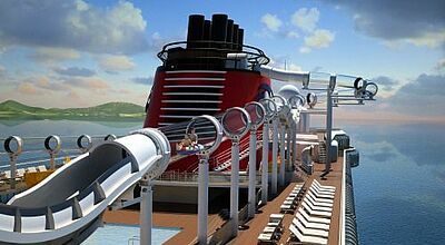 245 Meter lang ist die Wildwasserrutsche an Bord der Disney Dream.