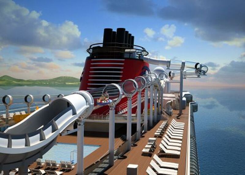 245 Meter lang ist die Wildwasserrutsche an Bord der Disney Dream.